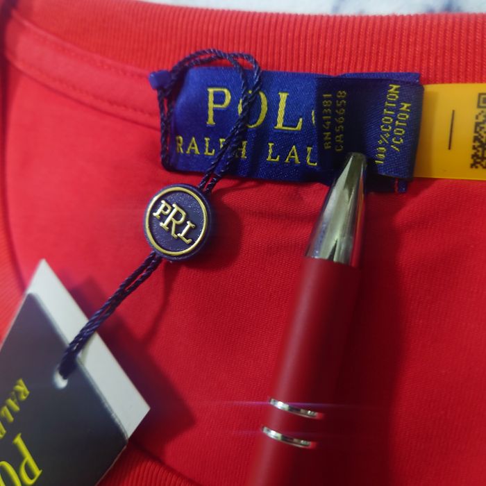 Tee Shirt Ralph Lauren pour homme - Taille L - Rouge logo brodé noir - Neuf - photo numéro 3