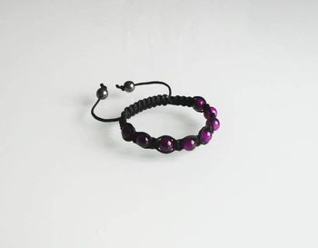 Bracelet shamballa noir et violet