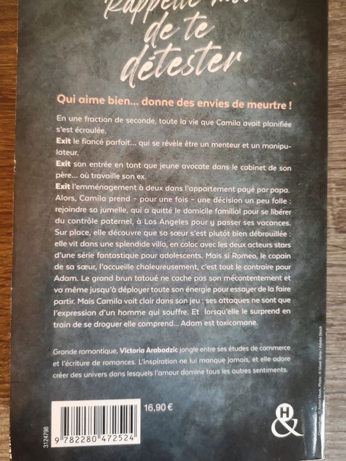 Livre broché romance Rappelle moi de te détester de Victoria Arabadzic - photo numéro 3