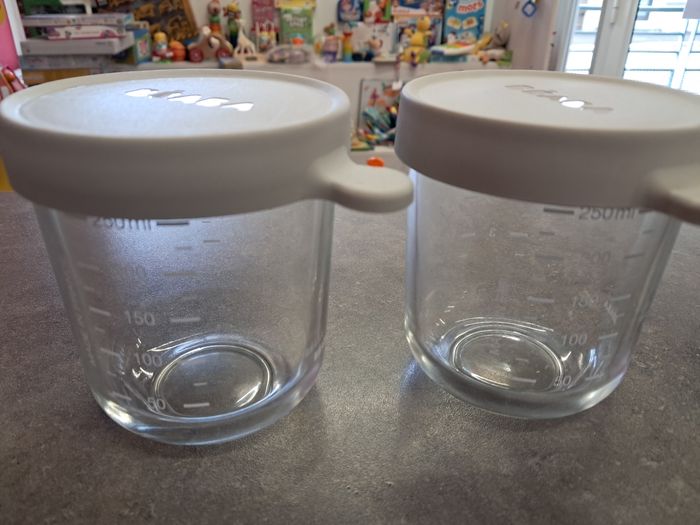 Lot de 4 pots de conservation diversification pot bébé beaba en verre - photo numéro 2