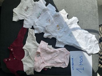 Lot naissance - 1 mois bodies fille