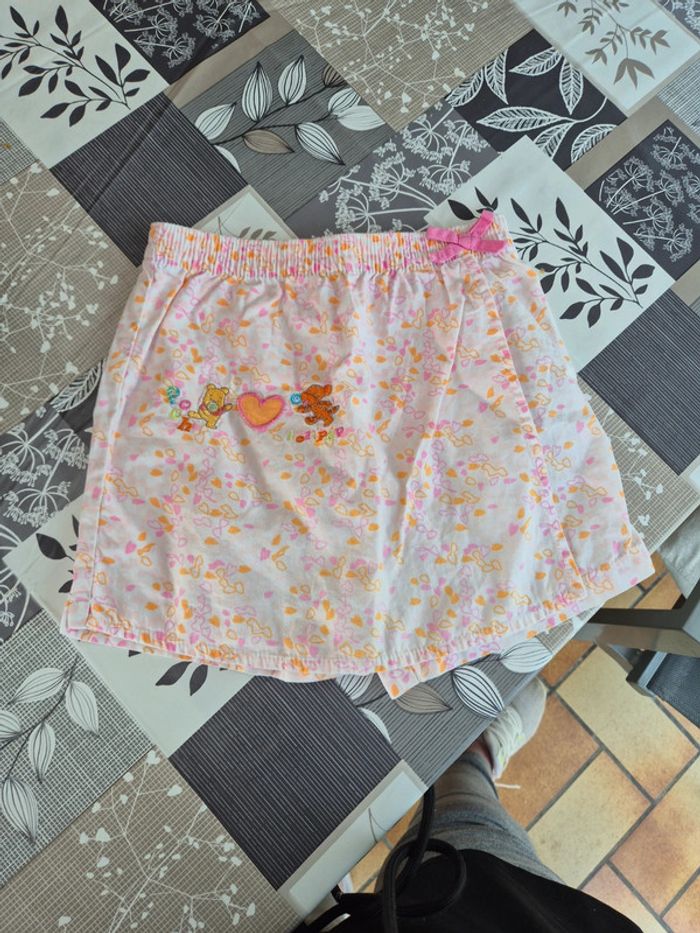 Jupe short à fleurs orange et rose Disney