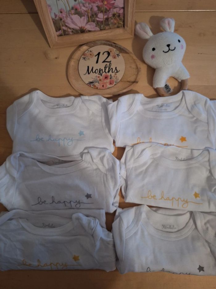 Lot de bodies manches longues taille 12mois marque kimbaloo très bon état