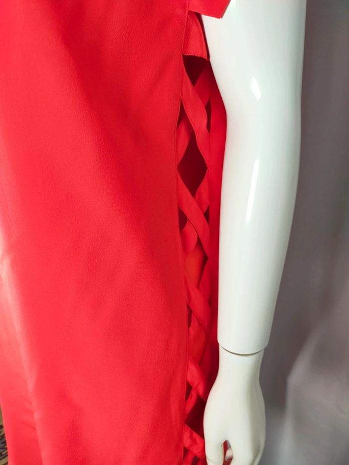 Robe rouge 100 % soie – Bel Air – Taille 2 - photo numéro 4