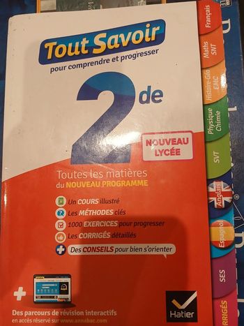 livre "tout savoir classe de 2nde seconde"