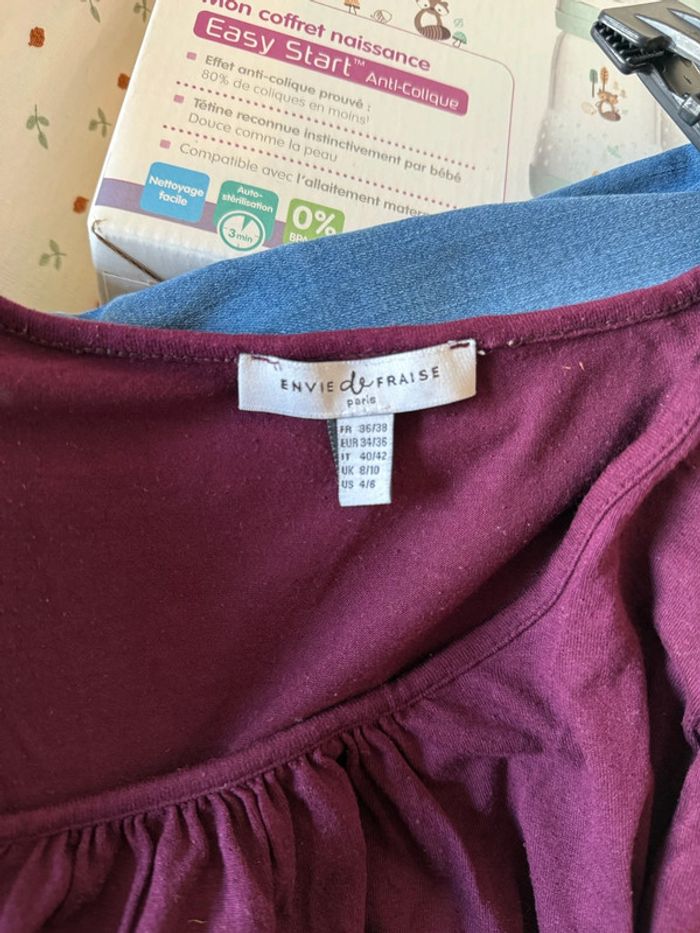 👚 Haut Femme Bordeaux Maternité - Envie de Fraise - Taille 36/38 - Très Bon État - - photo numéro 3