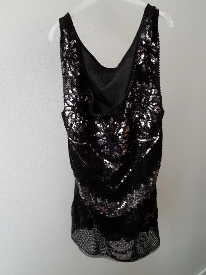 Haut de fete/ noel sequin argenté et noir - photo numéro 7