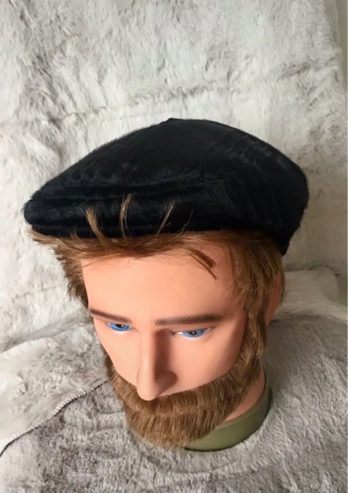Béret noir fausse fourrure taille 57 - photo numéro 2