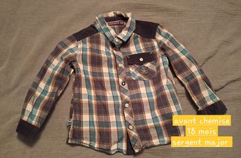 Chemise à carreaux 18 mois sergent major Comme neuve