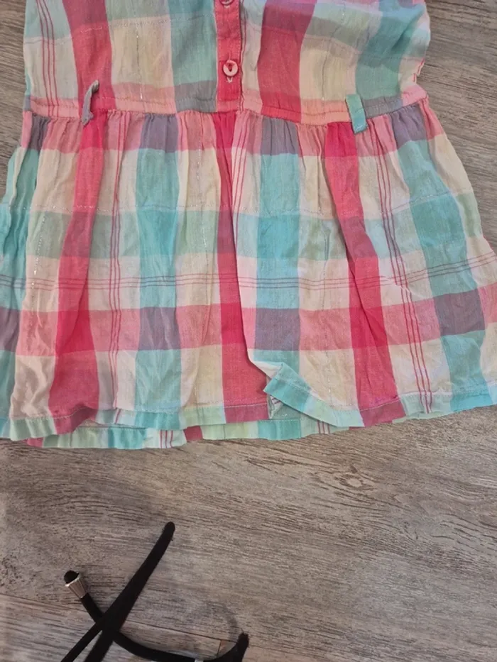 Robe chemise à carreaux fil argent - photo numéro 3