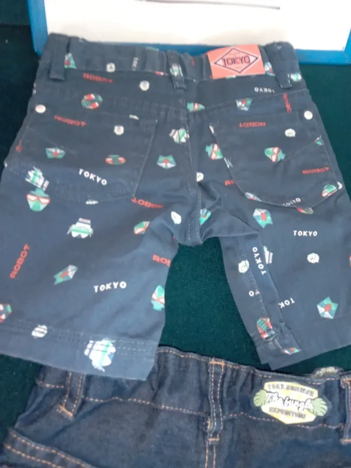 Lot de 2 shorts en jean 24mois - photo numéro 5