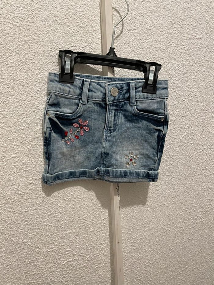 Magnifique jupe en jean 2 ans orchestra avec des perles