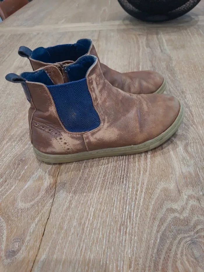 Bottines cuir marron fille 31 Okaidi - photo numéro 3