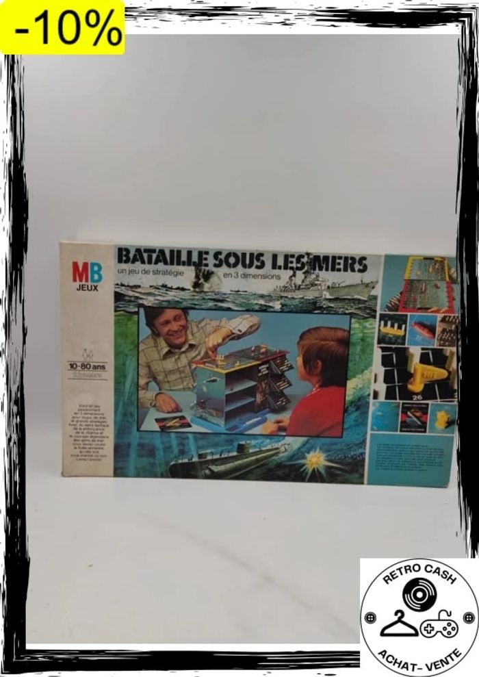 Ancien jeu Bataille sous les mers 70's Stratégie 3D bataille navale semble complet - photo numéro 10
