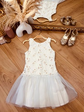 Taille 6 ans Robe de cérémonie fille Orchestra blanche doré * tulle brodé * 🌷