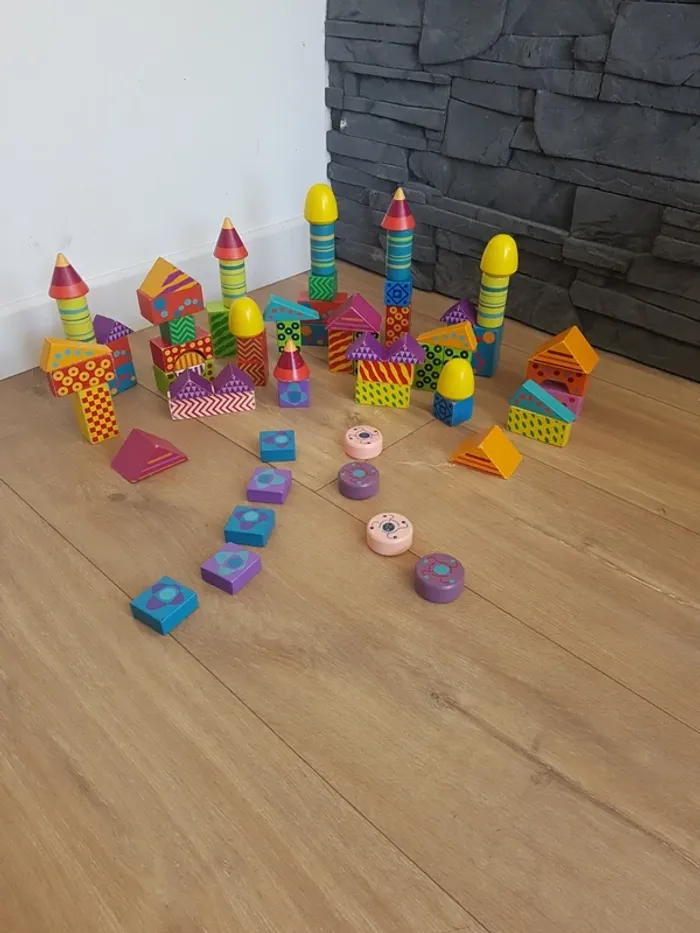 Lot de cubes en bois Janod