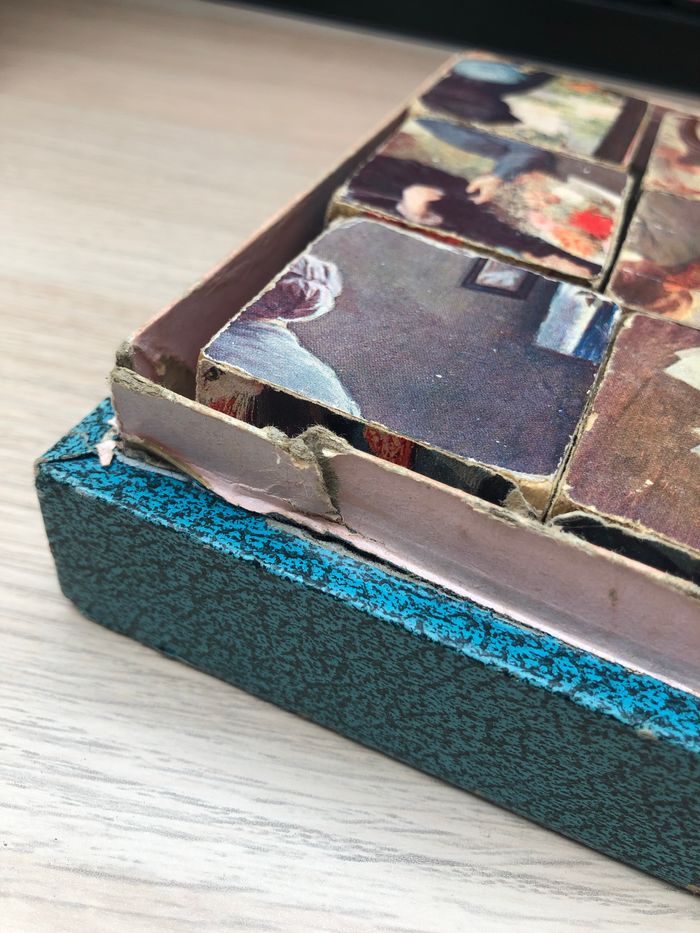 Puzzle 12 cubes en bois vintage - photo numéro 4