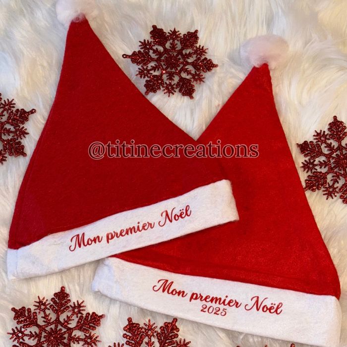 Bonnet de Noël mon premier noël personnalisé🎅 - photo numéro 2