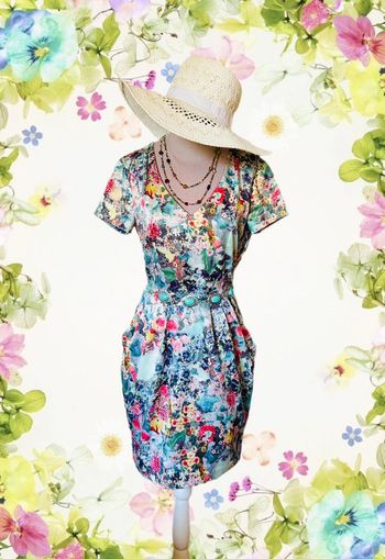 🌈🌿 Robe bohème florale vintage 2000 H&M Boho cottagecore multicolor floral dreamy dress🌈🌿