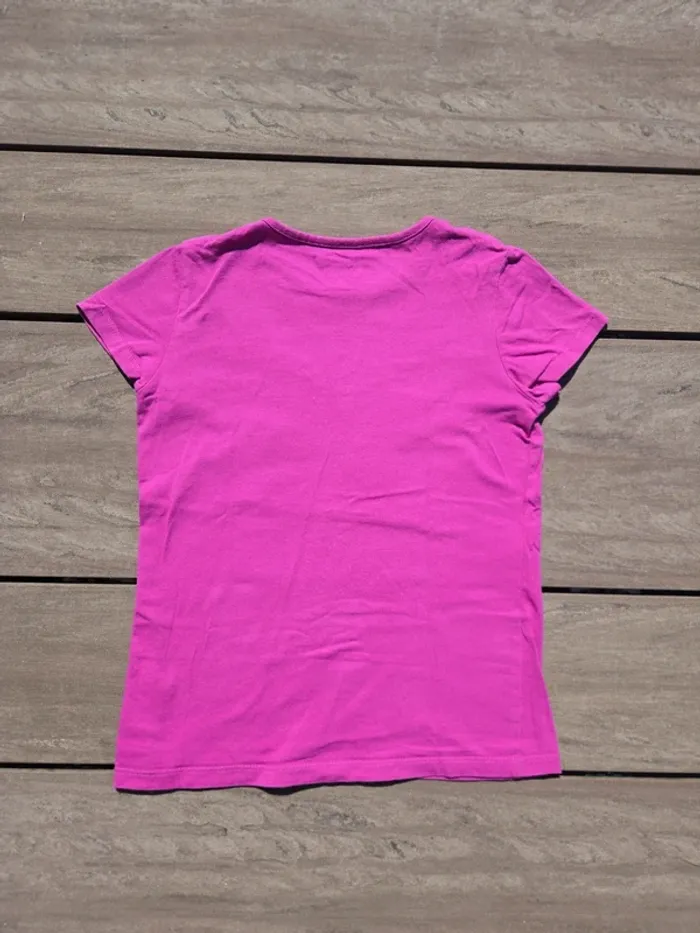 T-shirt sequins papillon rose fuschia 8 ans - photo numéro 4