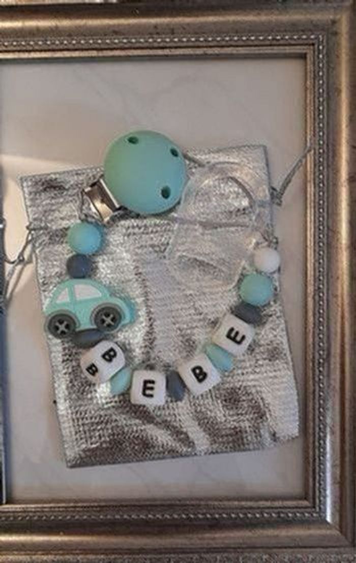 Attache tétine personnalisé avec adaptateur et pochette cadeau - photo numéro 3