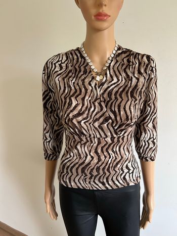 Blouse imprimée avec manches 3/4 Morgan taille XS comme neuve 