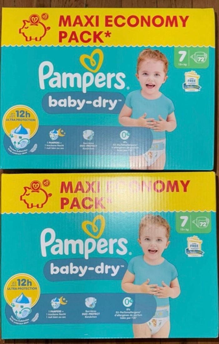 Lot de 2 cartons  Pampers taille 7