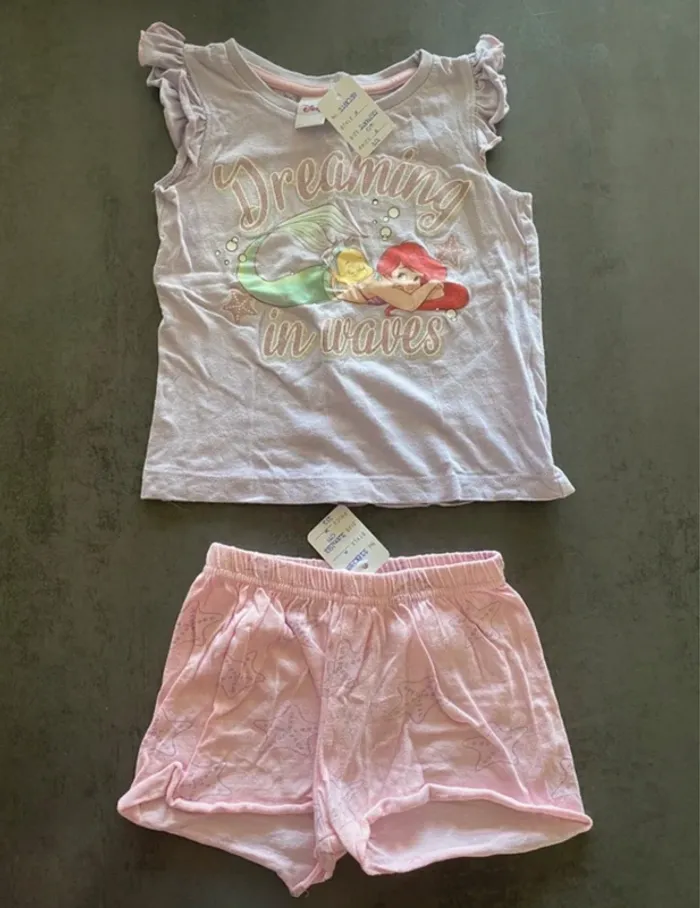 Ensemble T-shirt + short La Petite Sirène Disney 2 ans/92 cm [ref.11B038]