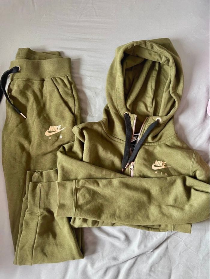 Ensemble Nike Air kaki - Sweet à capuche + jogging - photo numéro 2