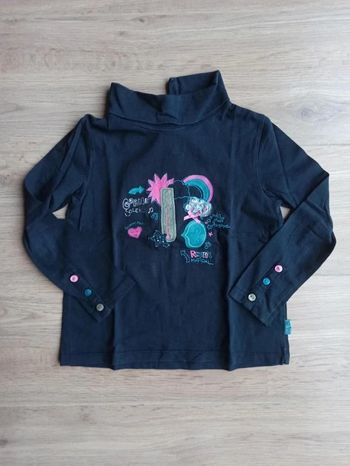 T-shirt col roulé bleu marine Sergent major 4ans