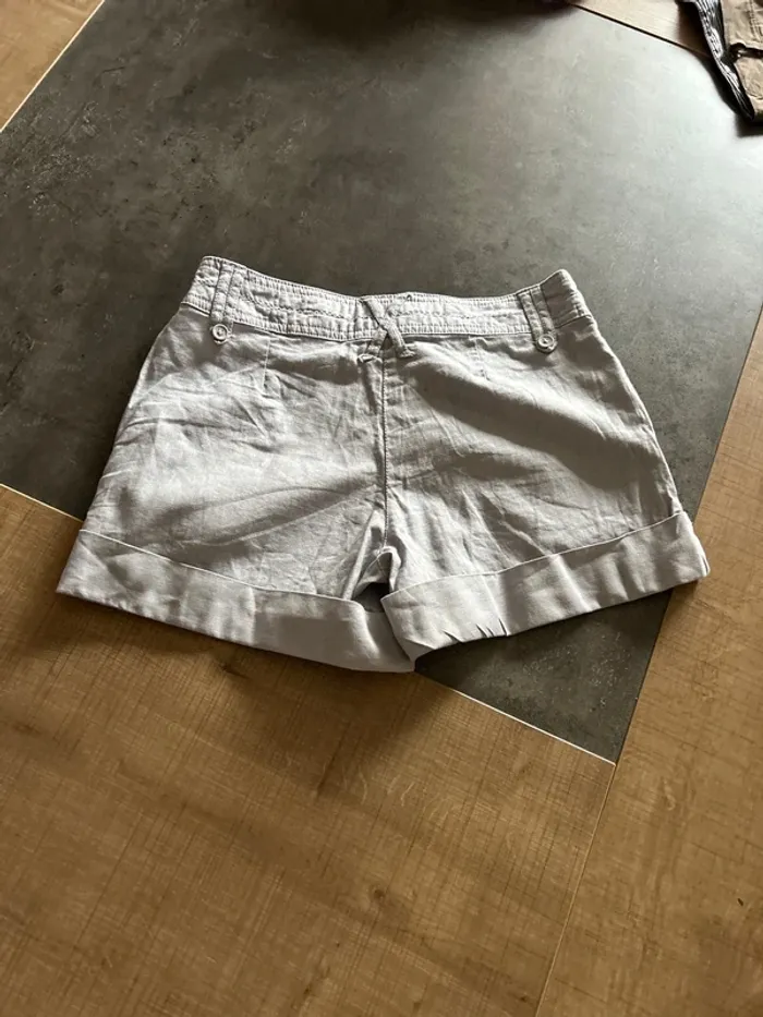 Short en lin gris femme, cache cache taille 36 - photo numéro 5