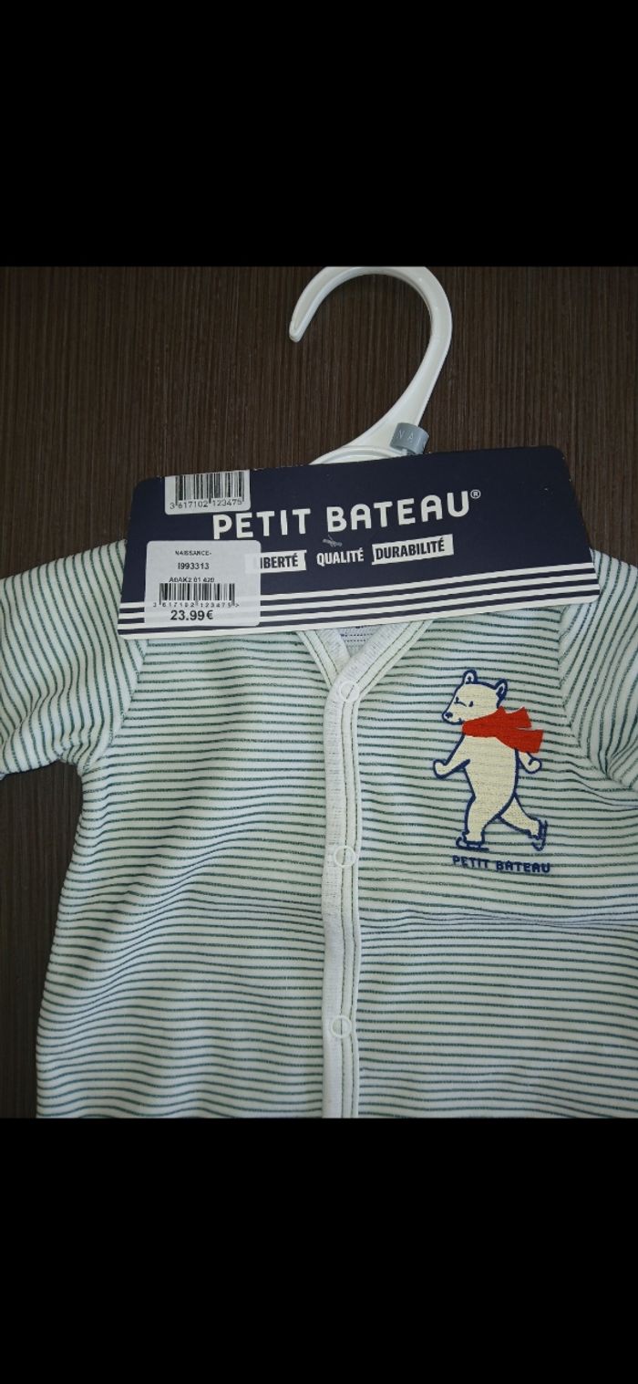 Pyjamas chaud velours garçon petit bateau naissance 0 mois - photo numéro 2