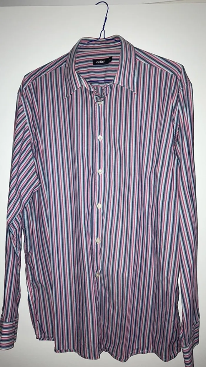 Chemise homme manches longues L Célio rayée multicolore