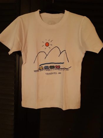 Tee-shirt manches courtes blanc 8 ans mixte