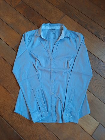 Chemise H&M gris clair à pois blanc (T 40)