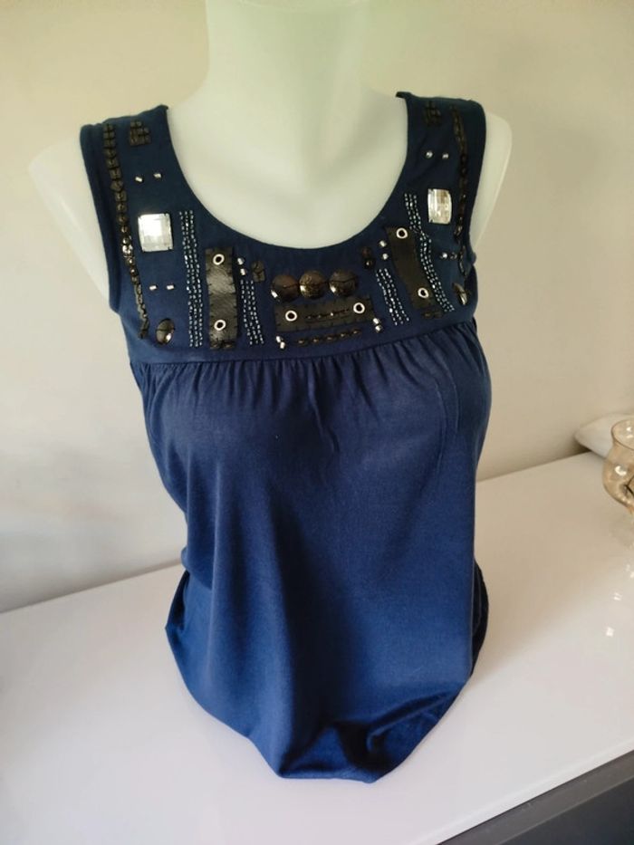 #debardeur#bleu marine#strass