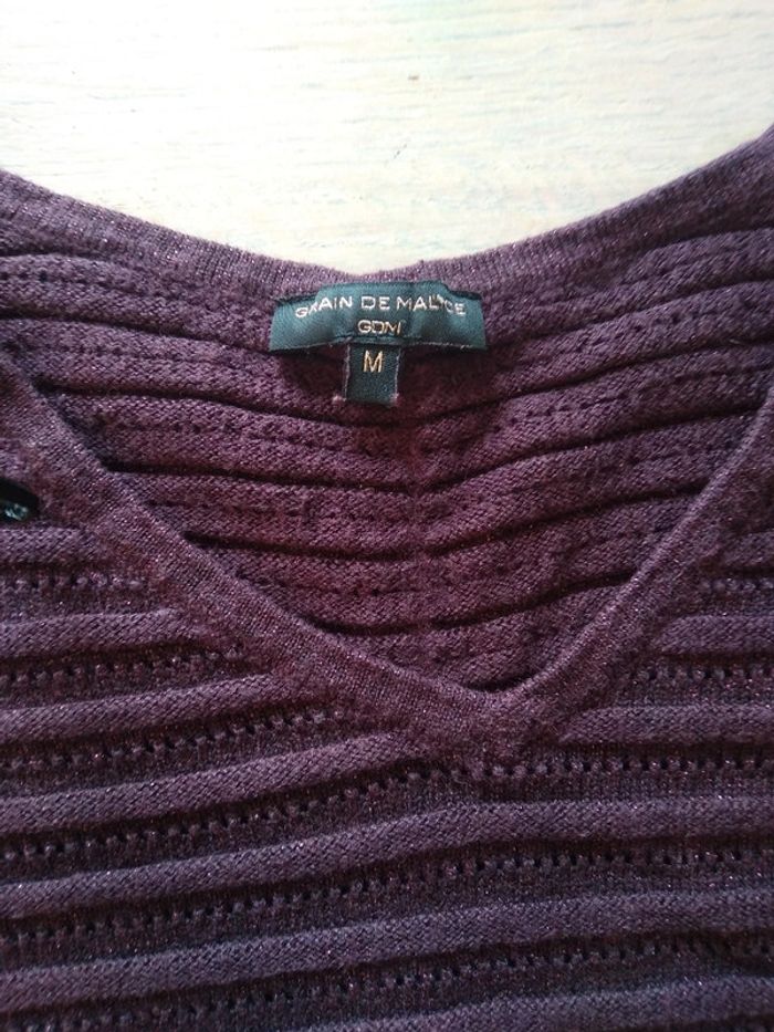 Pull violet aubergine taille M - photo numéro 3