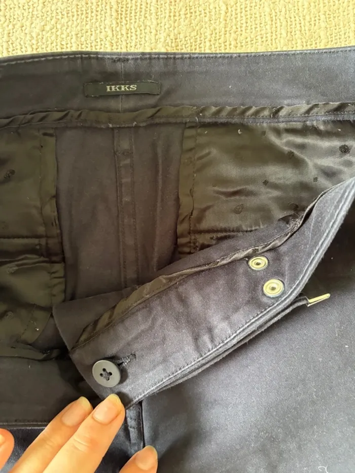 Pantalon chino IKKS bleu marine – Taille 36 - photo numéro 4