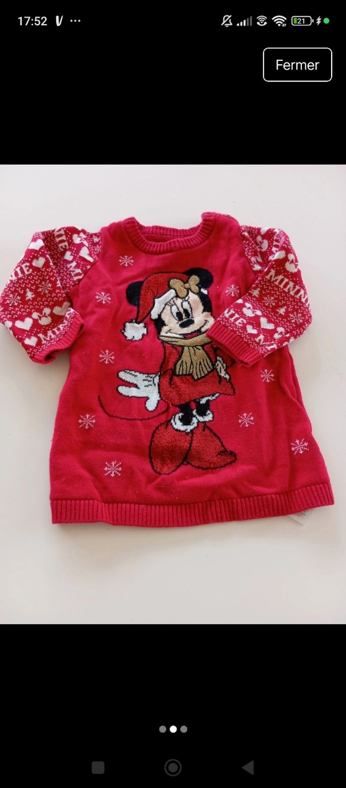 Robe pull minie de Noël 6- 9 mois - photo numéro 2