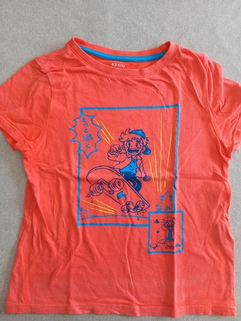 Tee-shirt orange thème skate kiabi 6ans
