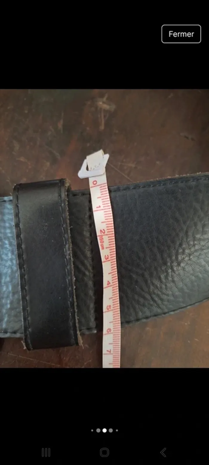 Ceinture en cuir noir Bradbury 80cm Handmade - photo numéro 17