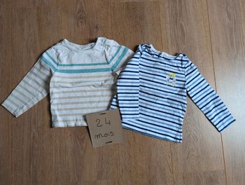 Lot deux t-shirt mixtes manches longues 23-24 mois