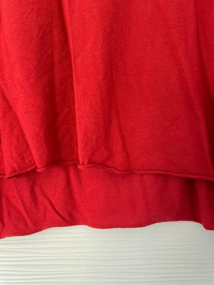 Haut t-shirt rouge léger fluide écritures blanches col rond manches courtes - photo numéro 7
