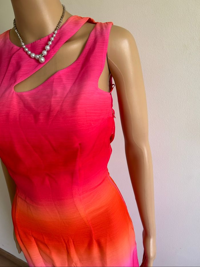 Robe mi longue multicolore neuve Naf Naf taille 34 - photo numéro 4