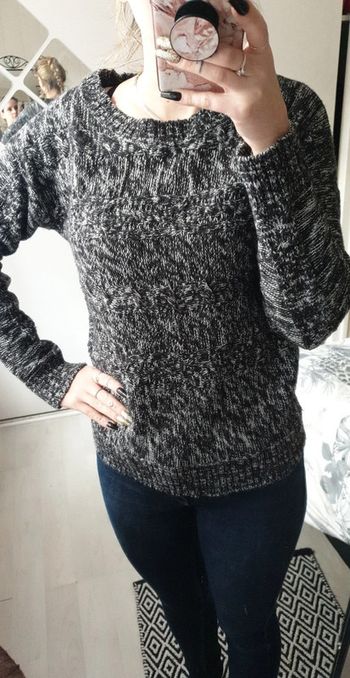 Pull chiné gris/blanc