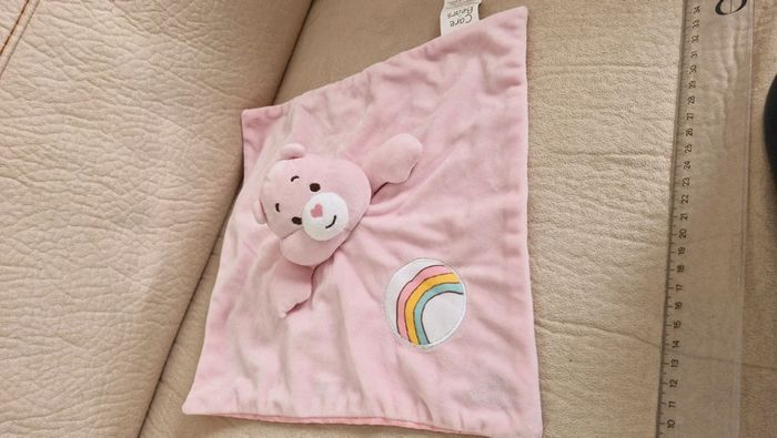 Doudou plat bisounours rose care bears baby