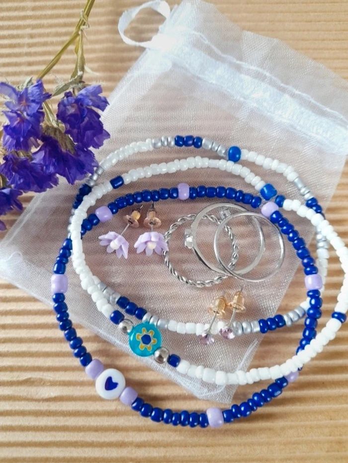 Petit Lot bijoux mauve et argenté - photo numéro 2