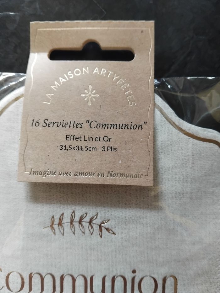 Serviettes en papier pour communion - photo numéro 2