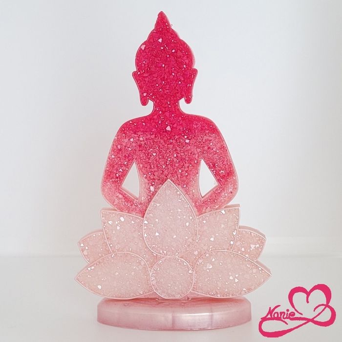 Bouddha en resine rose dégradé