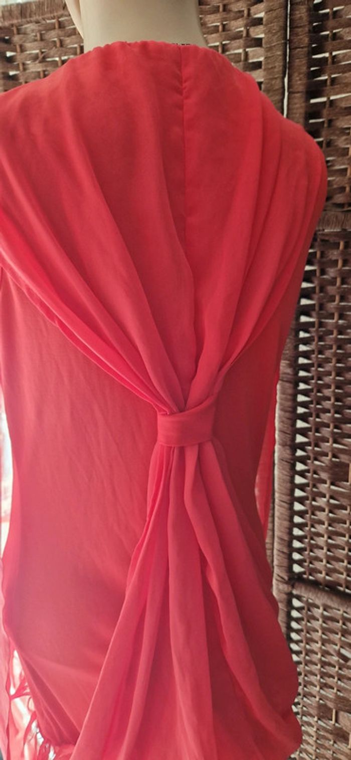 Jolie robe rose dos original, sans manche taille s - photo numéro 2